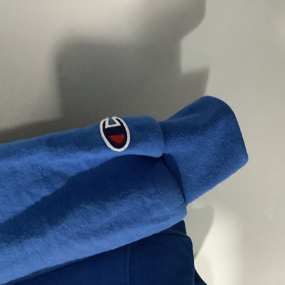 Retro Champion Hoodie - Size XL - Blue - ‘Coastal Fury’ - P2P 24” - Picture 7 of 8